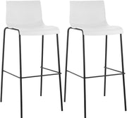 2-delige set barkrukken Hover, kunststof wit,zwart weiß