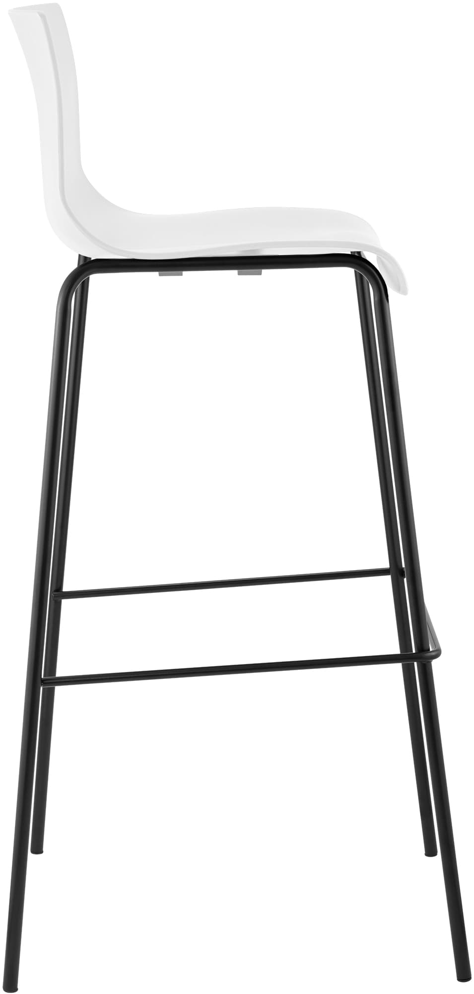 2-delige set barkrukken Hover, kunststof wit,zwart weiß