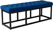 Bank Polson Fluweel Zwart blauw,120 cm blau