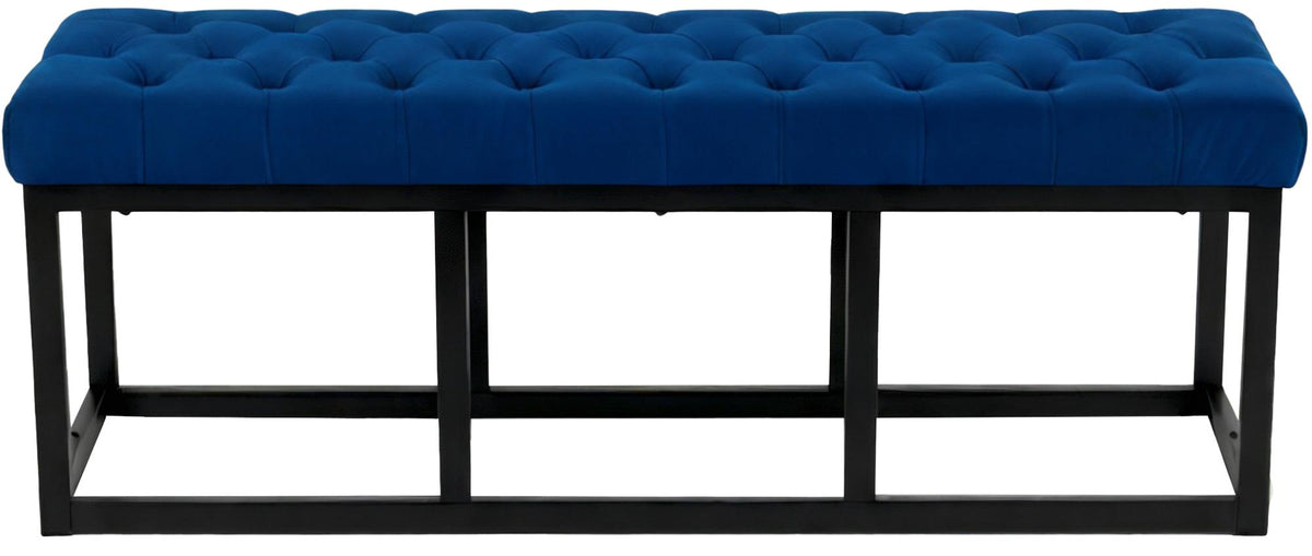 Bank Polson Fluweel Zwart blauw,120 cm blau