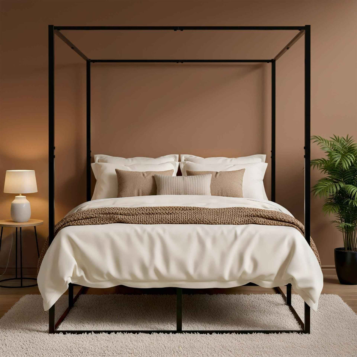 Hemelbed Batoni 140 x 200 cm schwarz