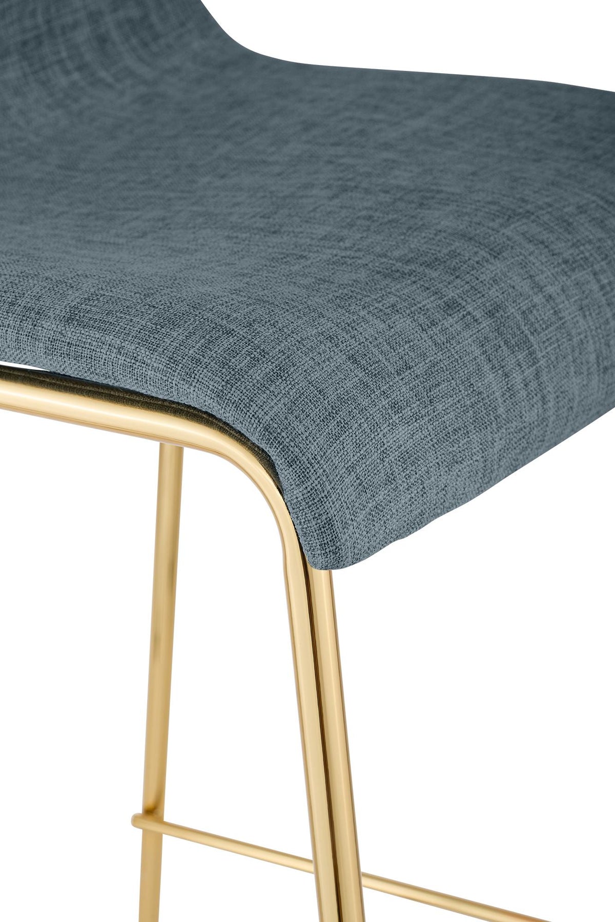 Barhocker Hoover Stoff 4-Fuß Gold blau