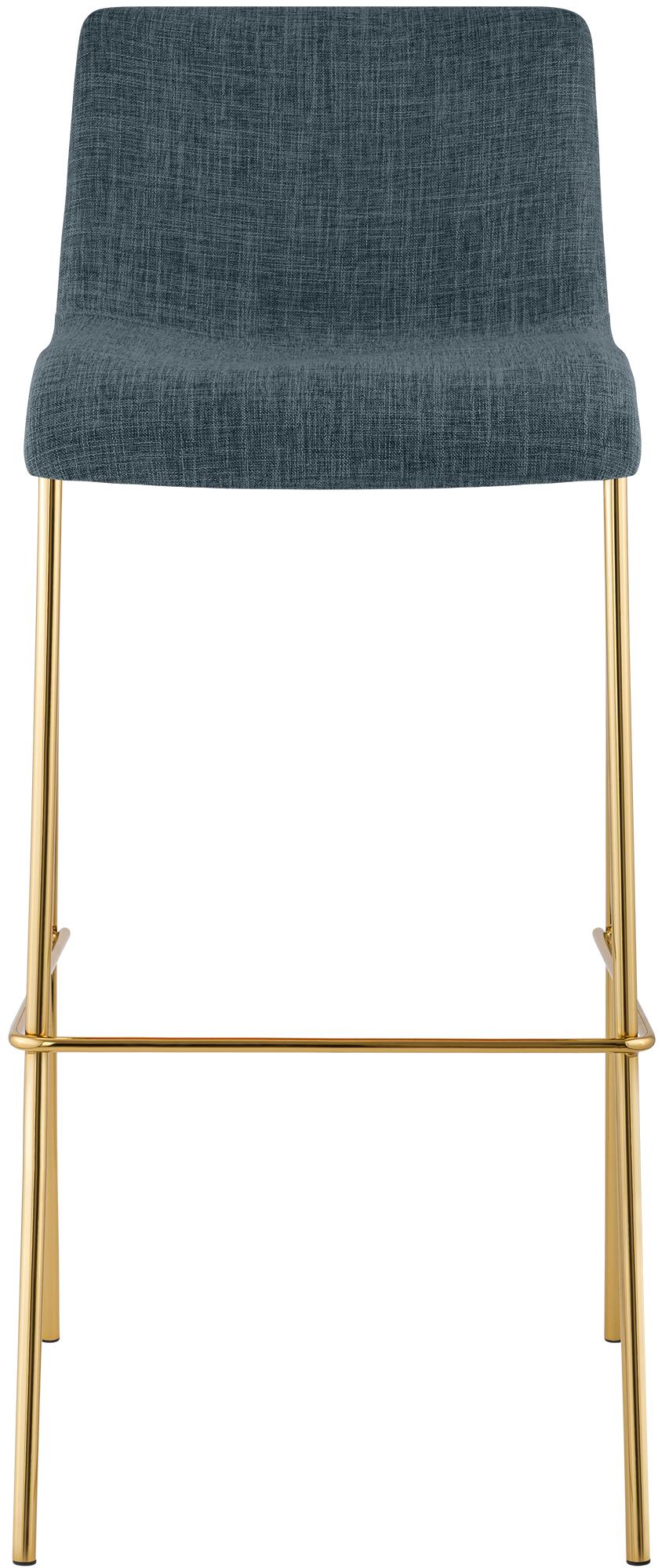 Barhocker Hoover Stoff 4-Fuß Gold blau