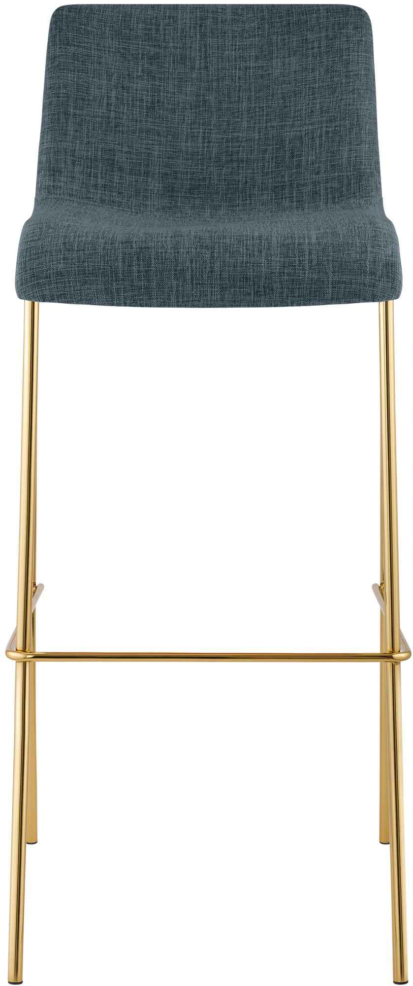 Barhocker Hoover Stoff 4-Fuß Gold blau