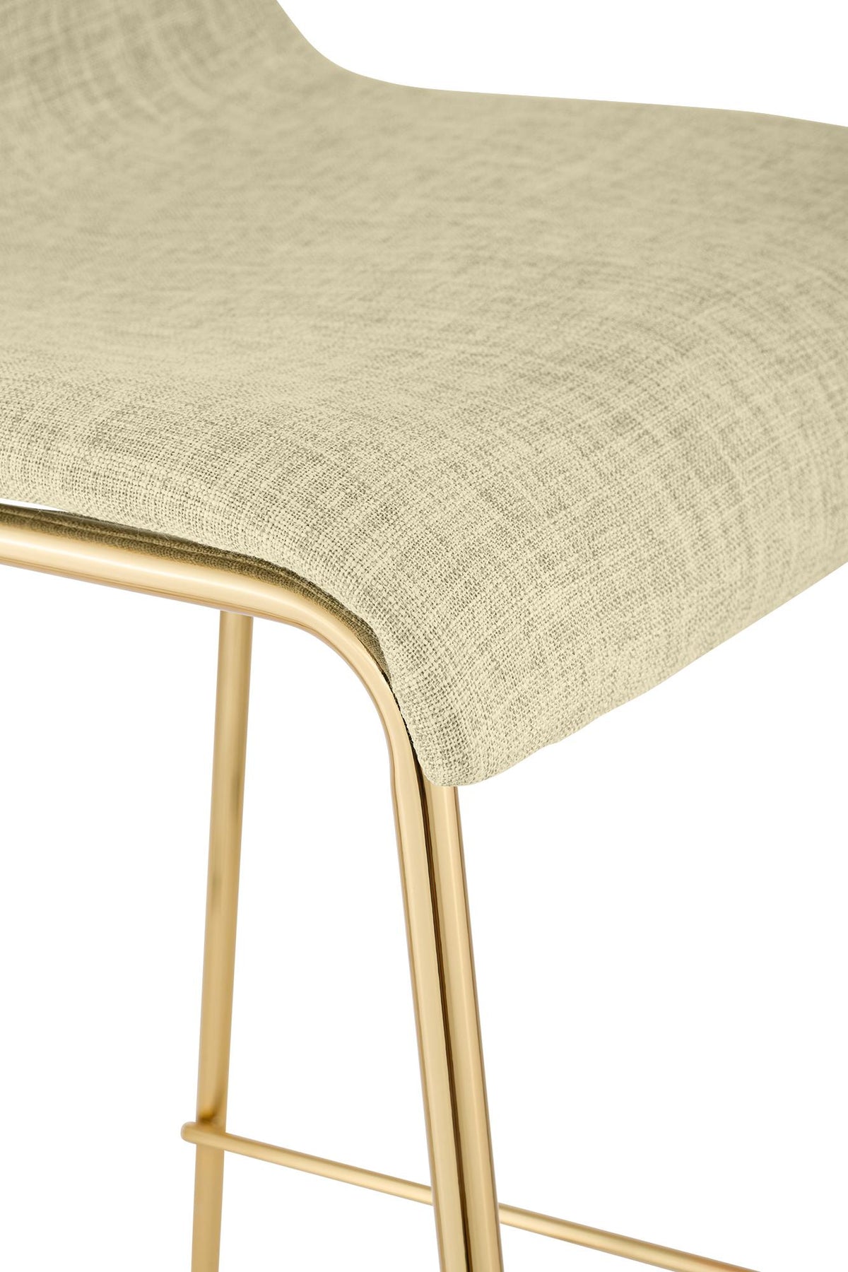 Barhocker Hoover Stoff 4-Fuß Gold creme