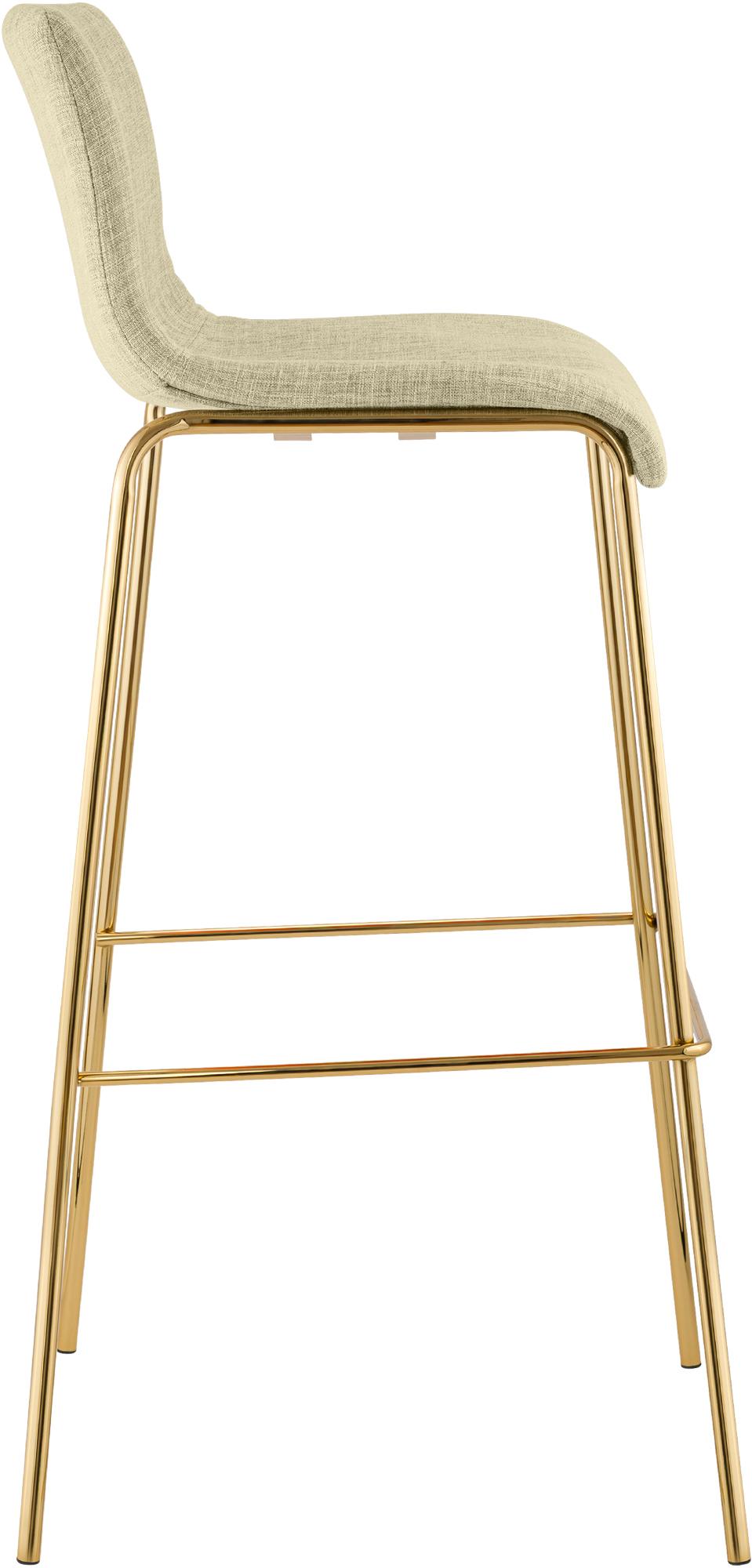 Barhocker Hoover Stoff 4-Fuß Gold creme