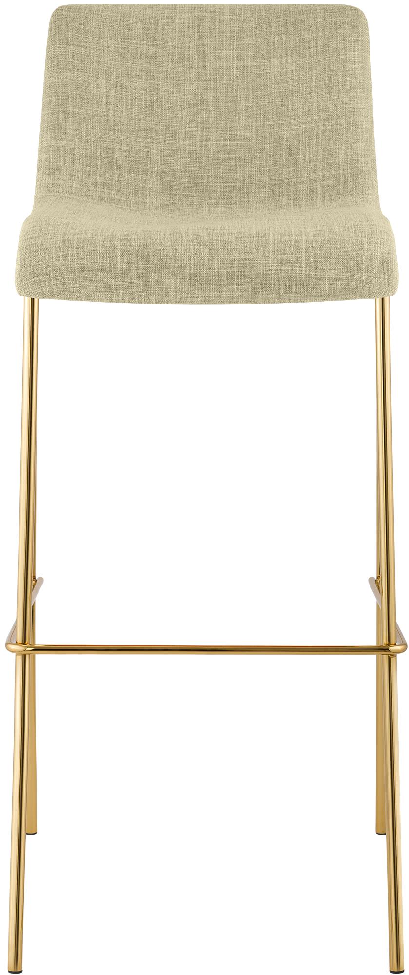 Barhocker Hoover Stoff 4-Fuß Gold creme