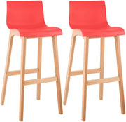 Set van 2 barkrukken Hover Natura rood rot
