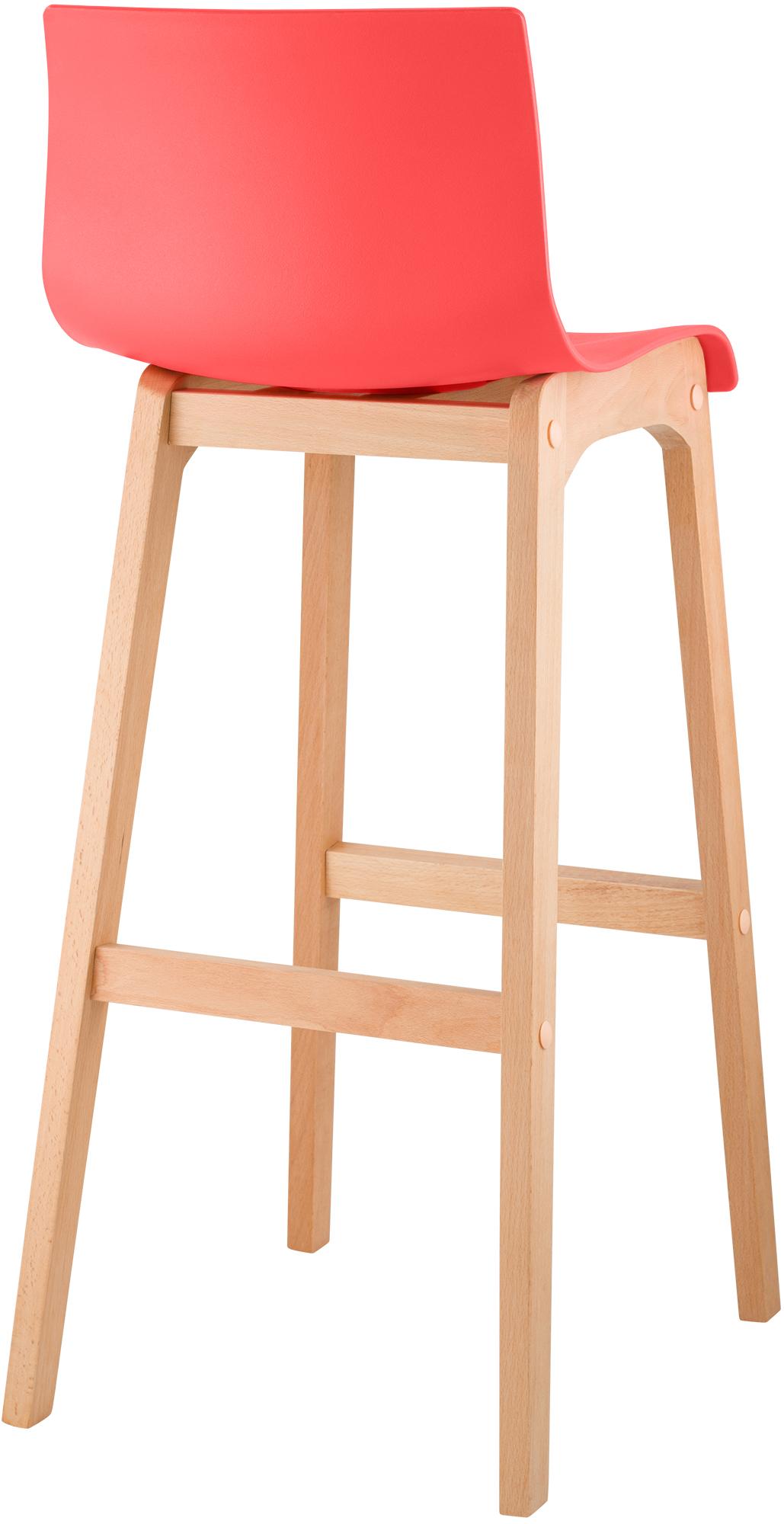 Set van 2 barkrukken Hover Natura rood rot
