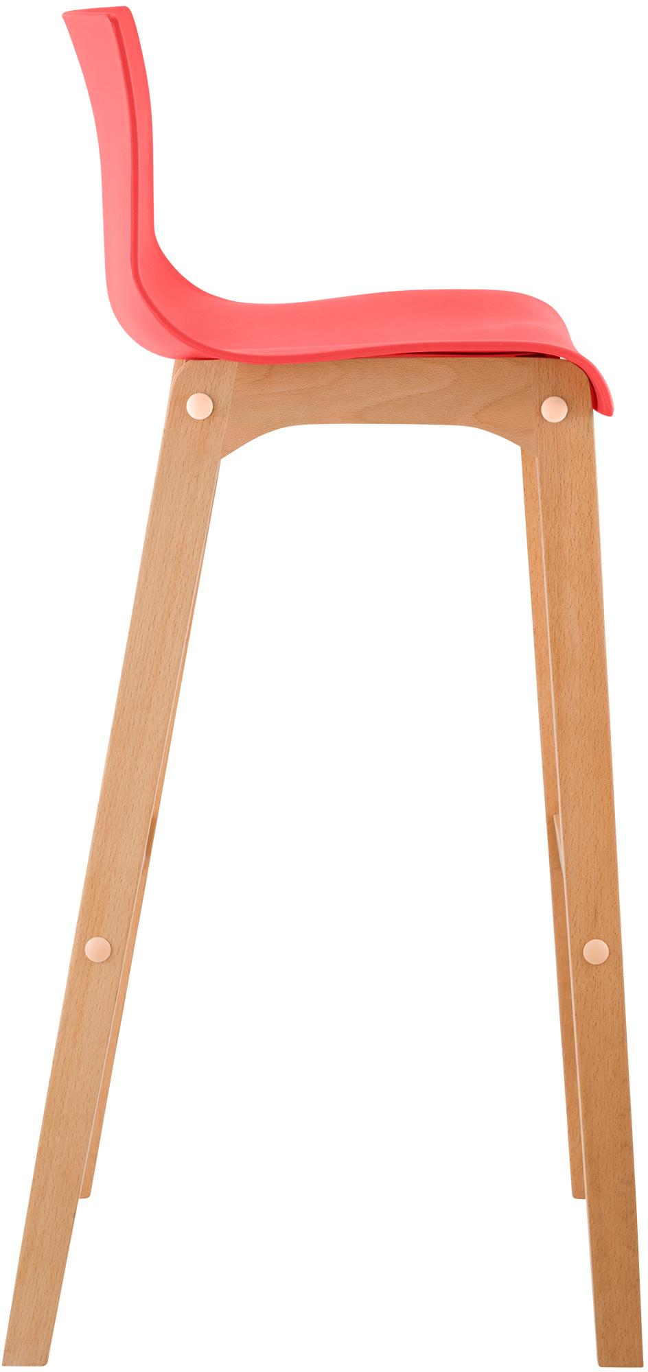 Set van 2 barkrukken Hover Natura rood rot
