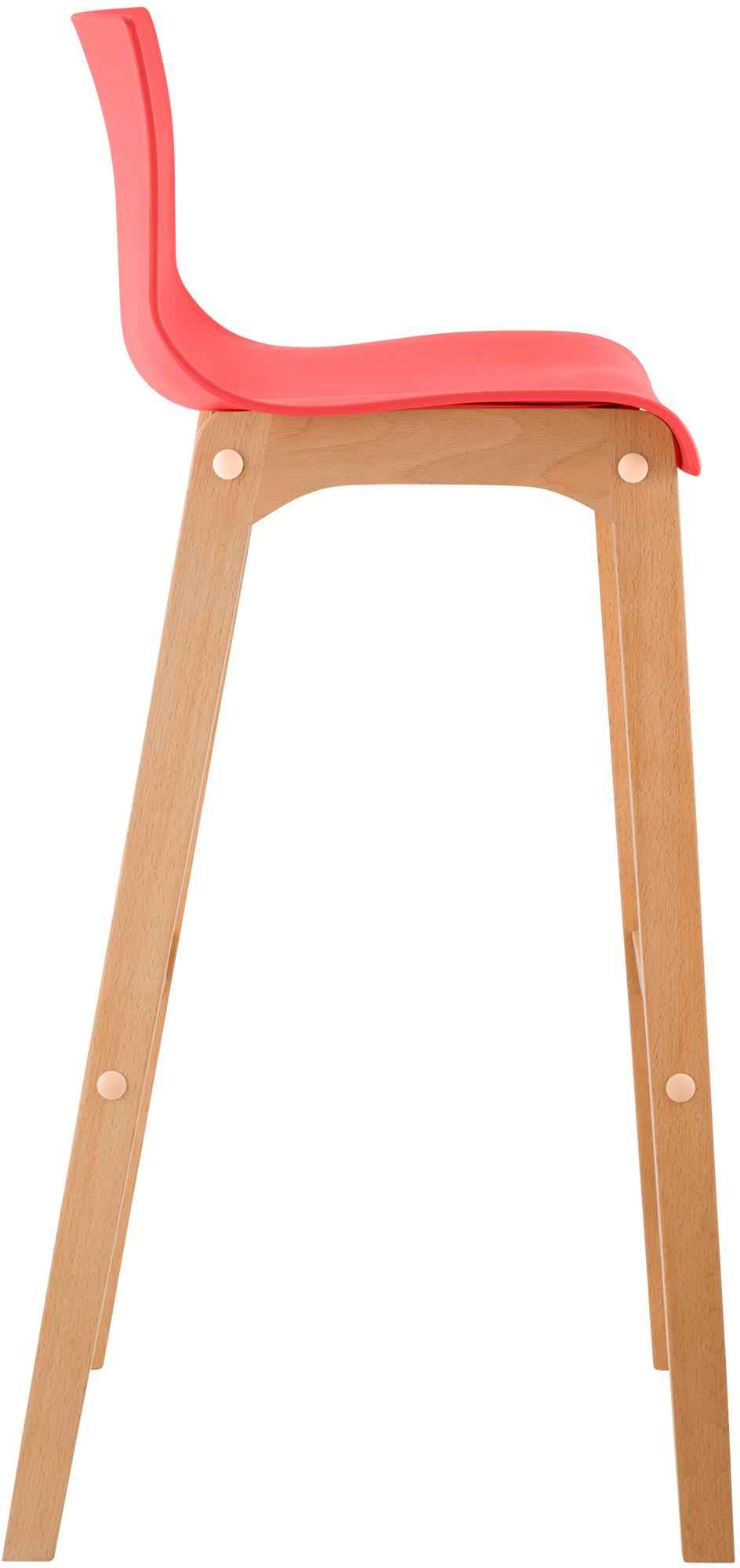 Set van 2 barkrukken Hover Natura rood rot