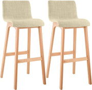 Set van 2 barkrukken Hover Natura Stof creme creme