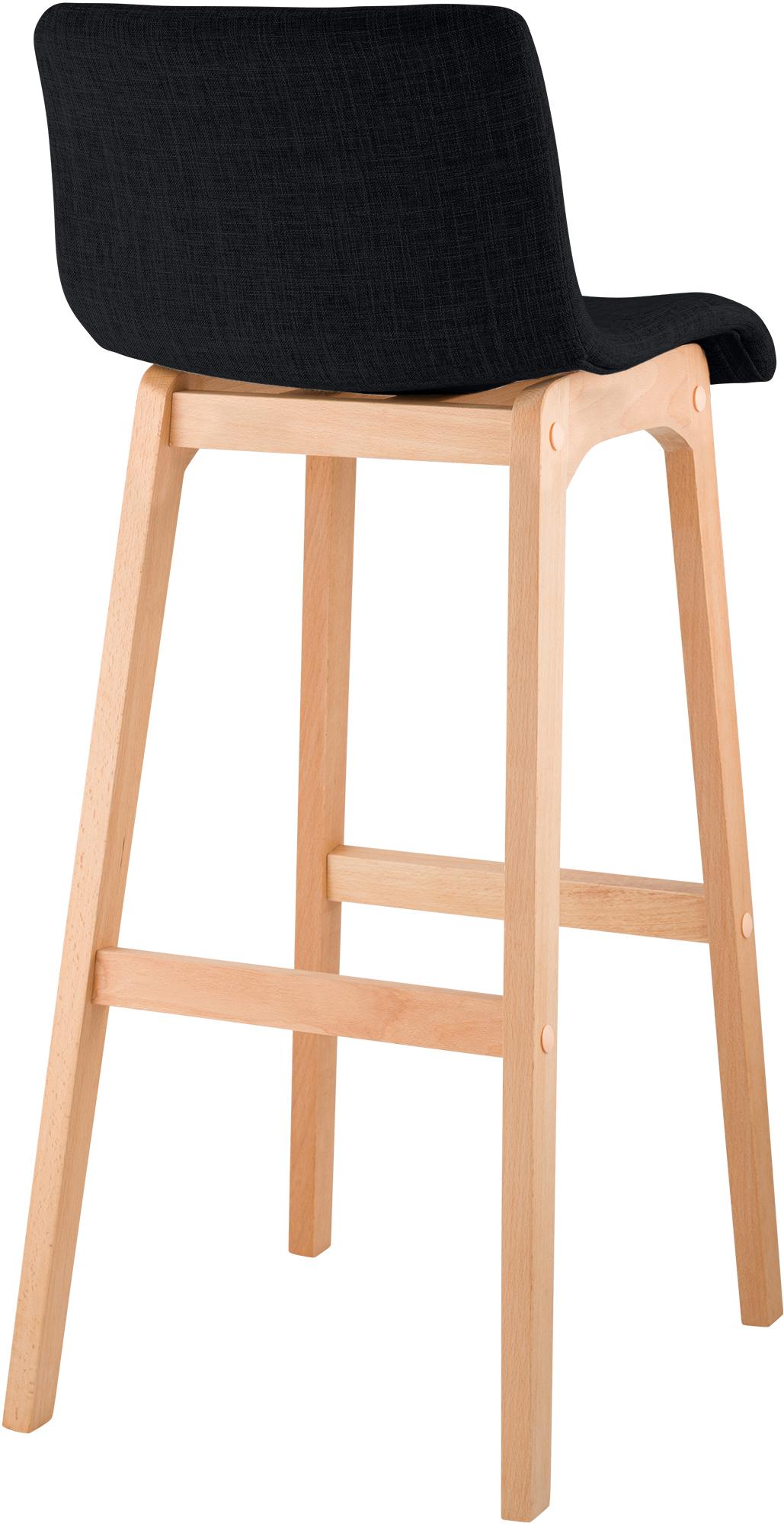 Set van 2 barkrukken Hover Natura Stof zwart schwarz