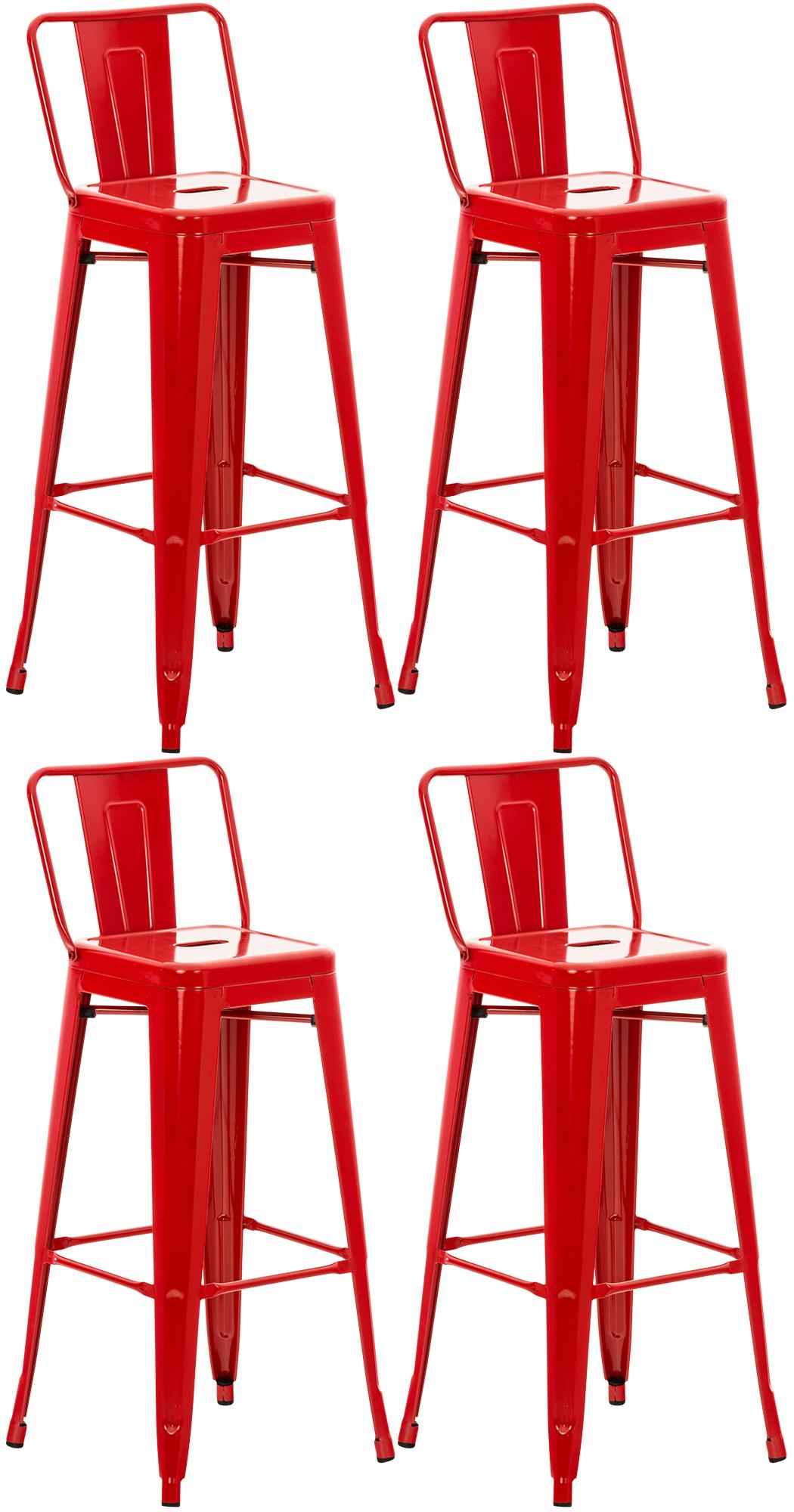 4er Set Barhocker Mason rot