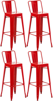 4er Set Barhocker Mason rot