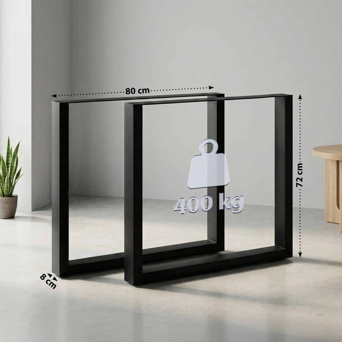 Tafelpoten Ilkan 80 cm,zwart schwarz