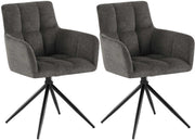 Set van 2 eetkamerstoelen Jonah stof donkergrijs dunkelgrau