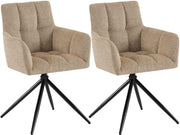 Set van 2 eetkamerstoelen Jonah stof licht bruin hellbraun