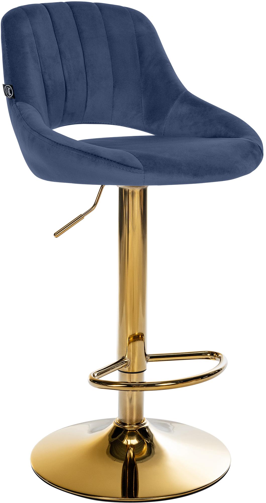 Barkruk Milet Fluweel blauw,goud blau