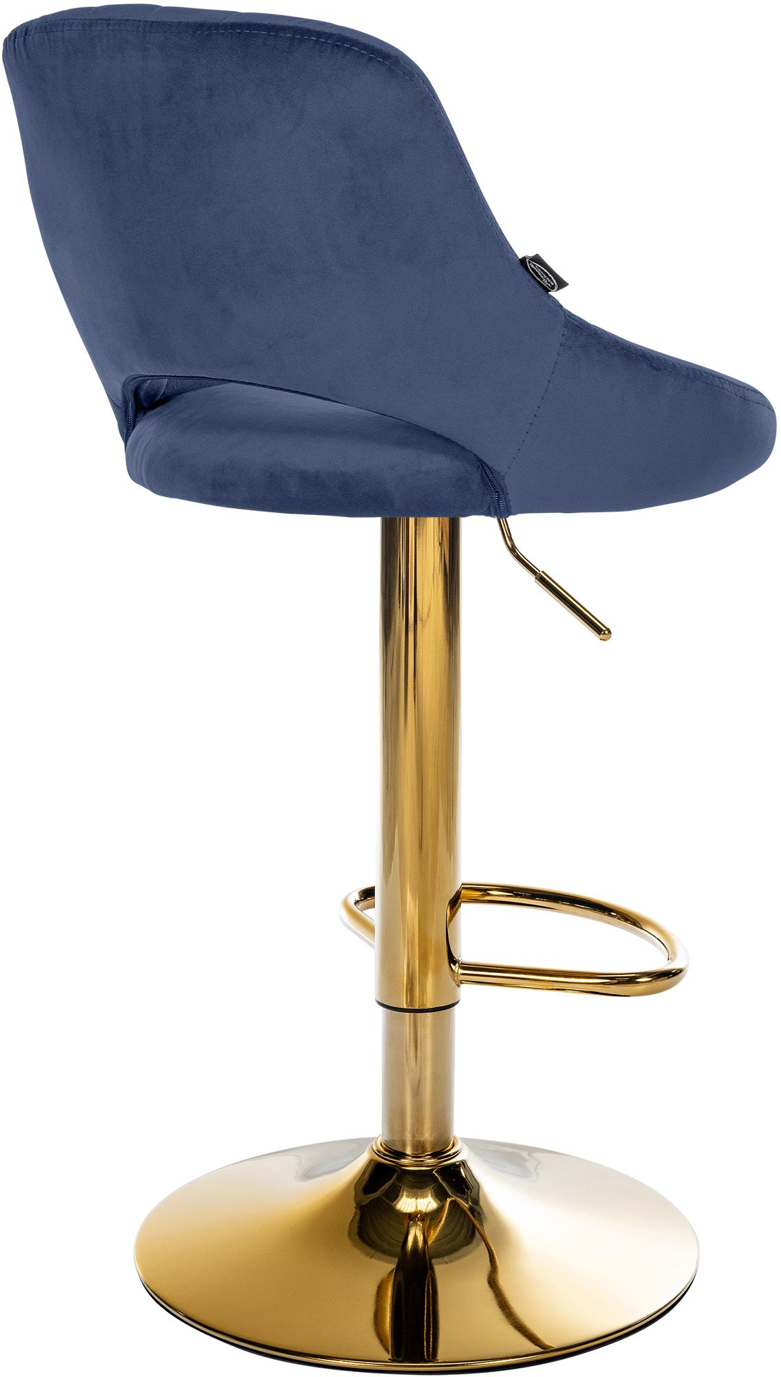 Barkruk Milet Fluweel blauw,goud blau