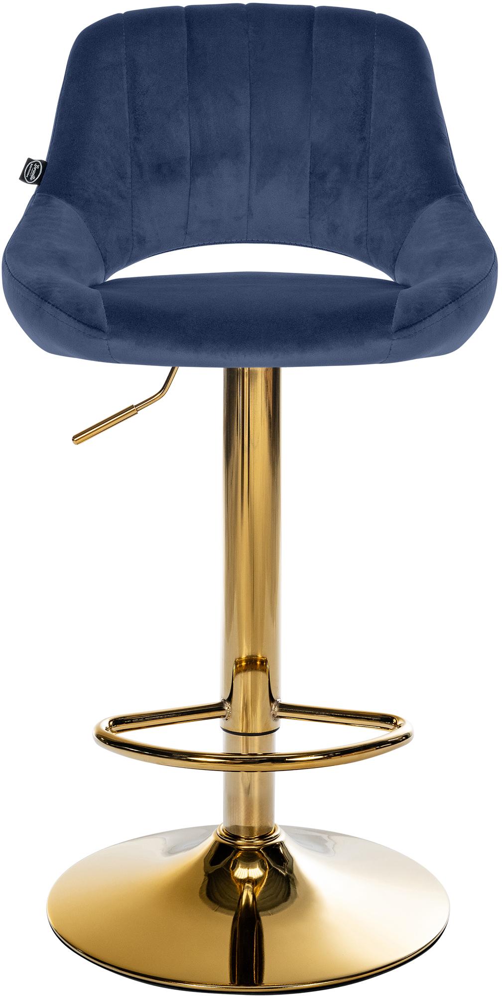 Barkruk Milet Fluweel blauw,goud blau