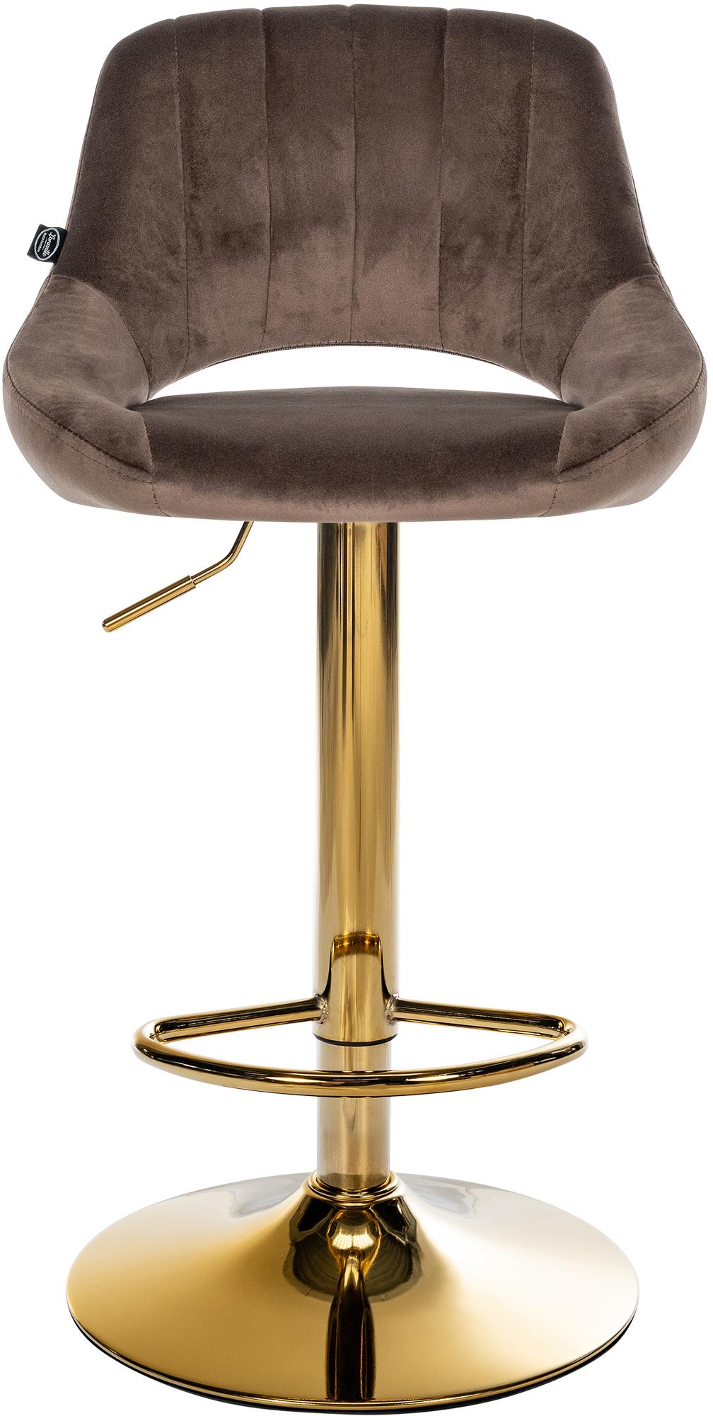 Barkruk Milet Fluweel bruin,goud braun