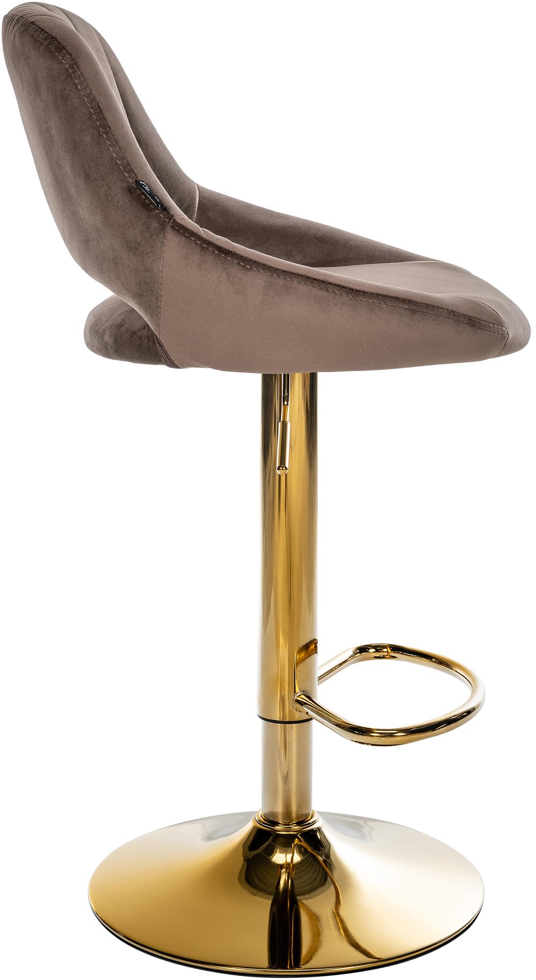 Barkruk Milet Fluweel bruin,goud braun