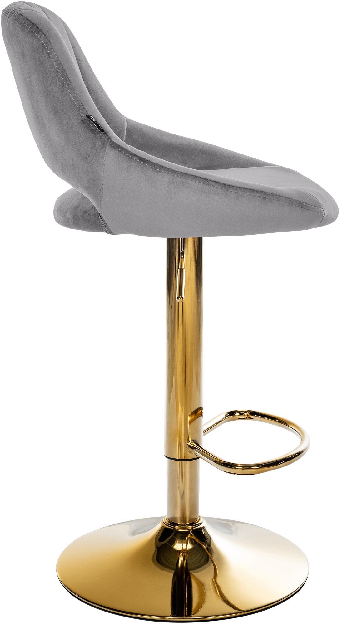 Barkruk Milet Fluweel donkergrijs,goud dunkelgrau