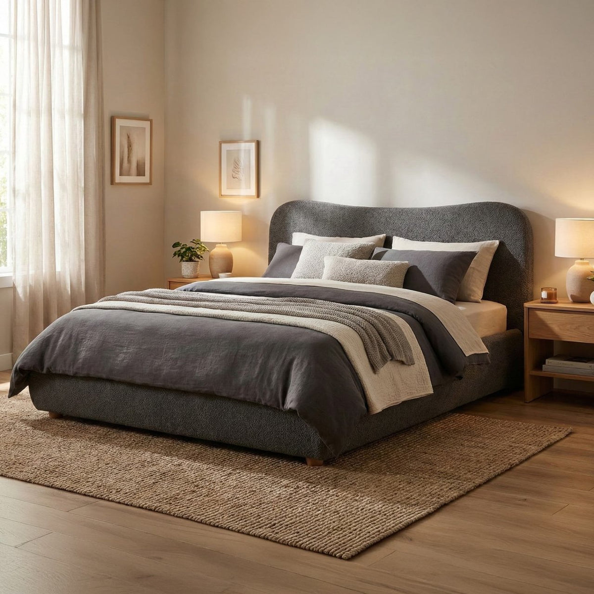 Gestoffeerd bed Maido donkergrijs,160x200 cm dunkelgrau