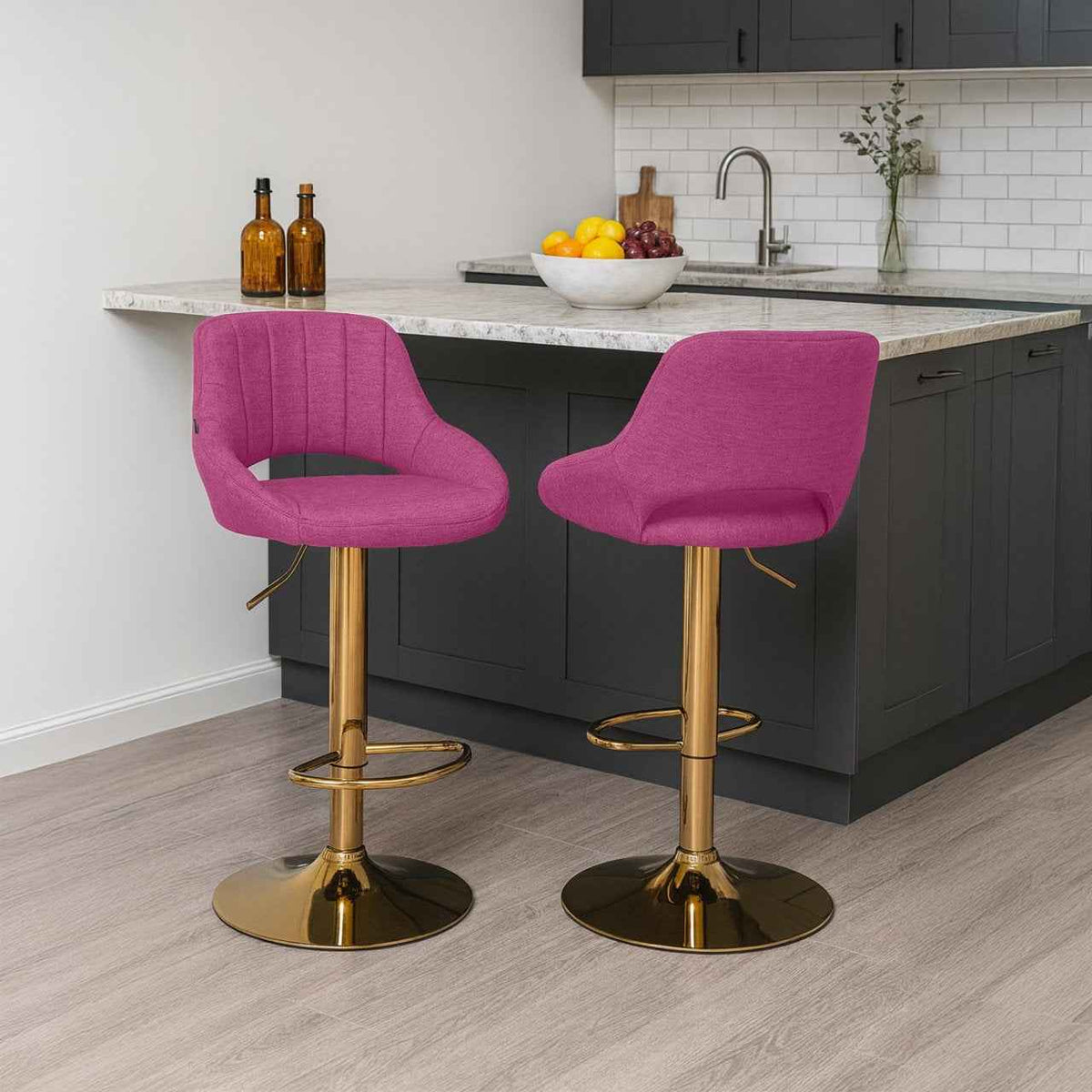 Barkruk Milet stof purper,goud lila