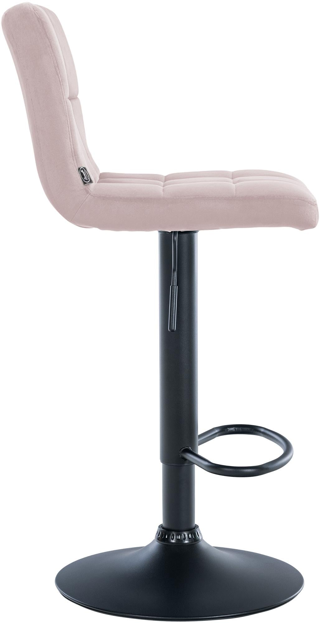 Barkruk Peru Fluweel rosa,zwart rosa