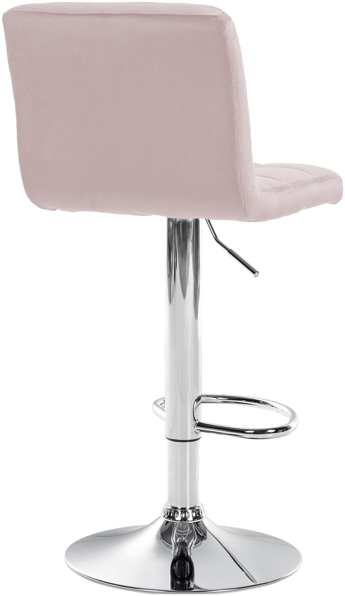 Set van 2 Barkrukken Peru Fluweel rosa,chroom rosa