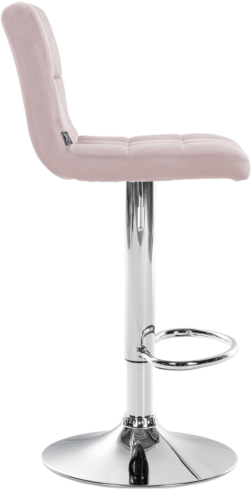 Set van 2 Barkrukken Peru Fluweel rosa,chroom rosa