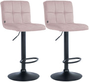 Set van 2 Barkrukken Peru Fluweel rosa,zwart rosa