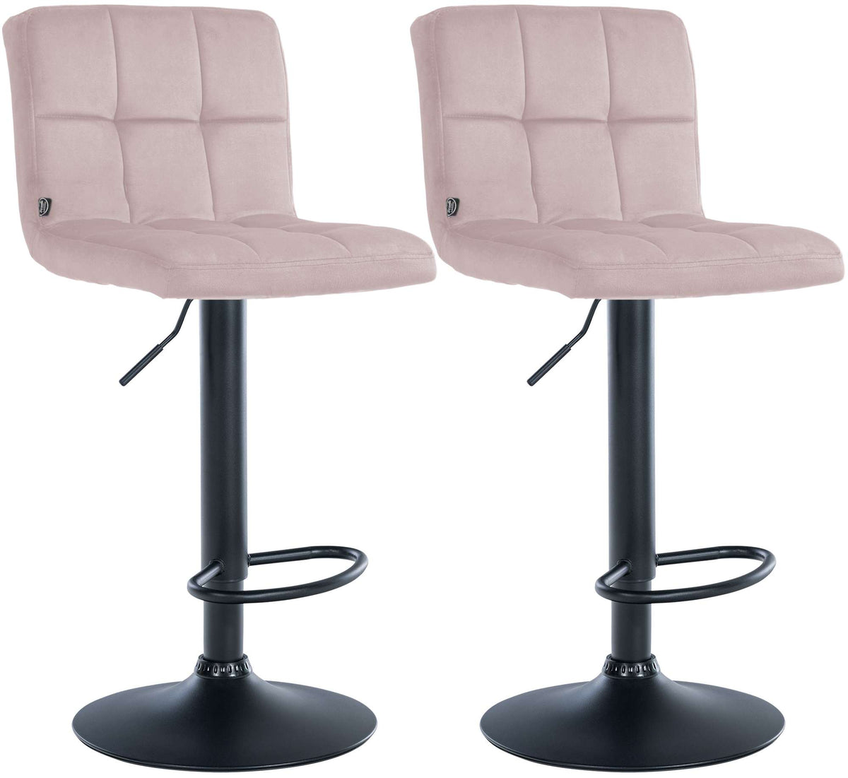 Set van 2 Barkrukken Peru Fluweel rosa,zwart rosa