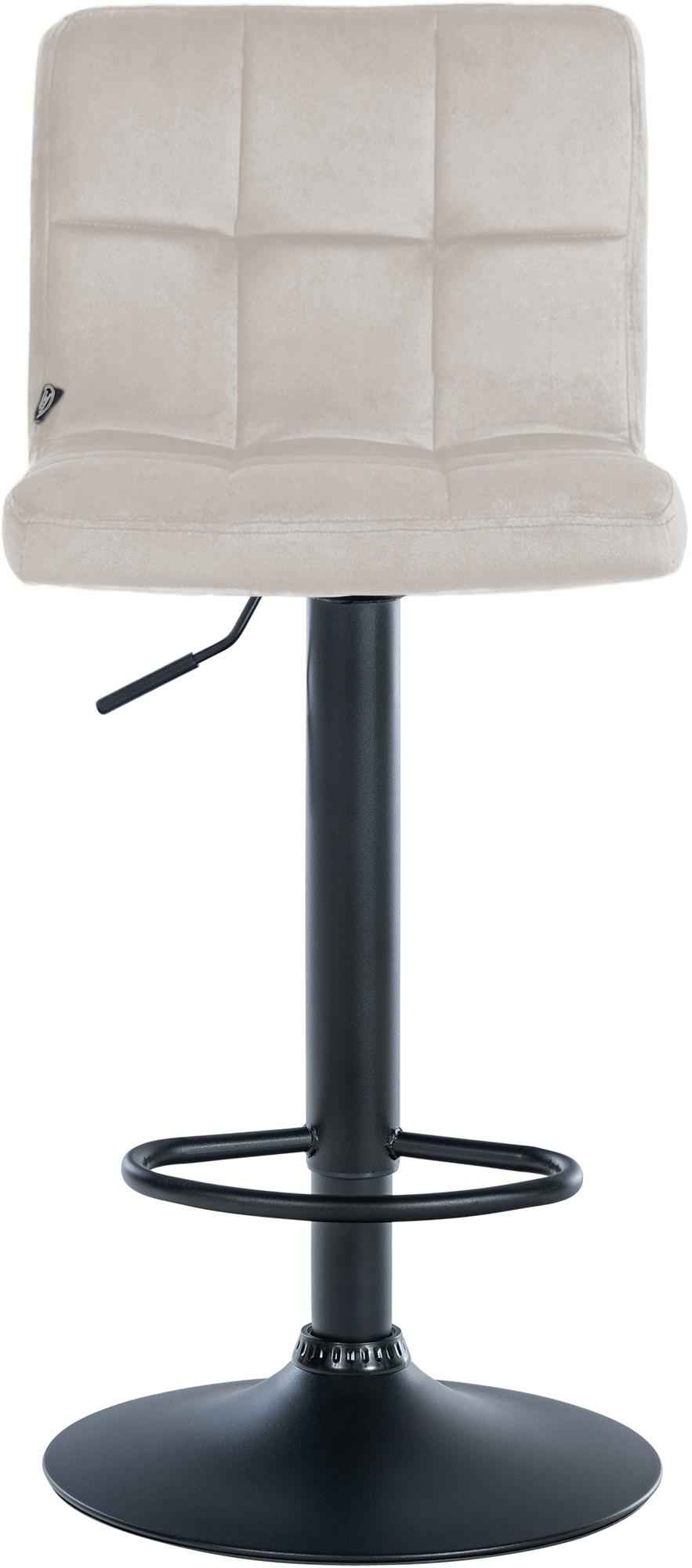 Barkruk Peru Fluweel creme,zwart creme