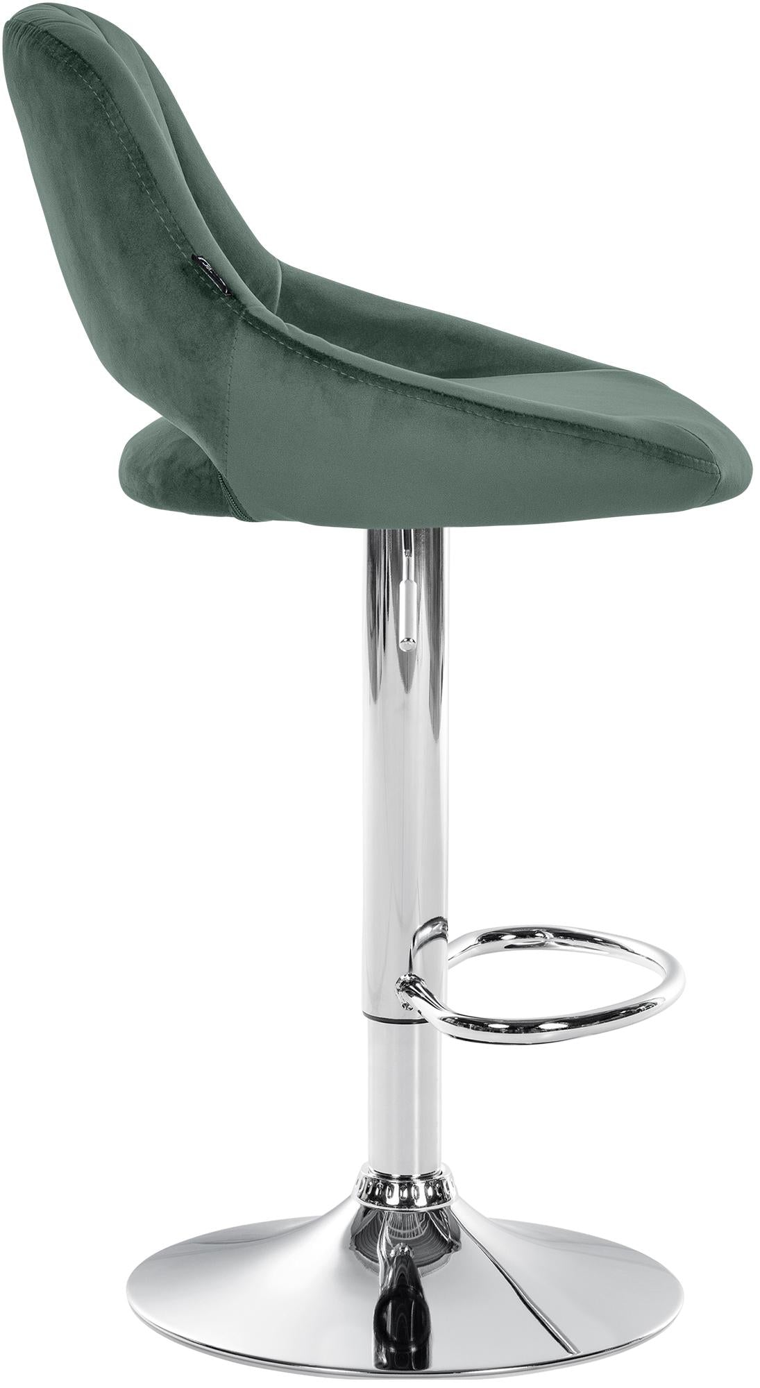 Set van 2 Barkrukken Milet Fluweel groen,Metaal in chroomoptiek grün