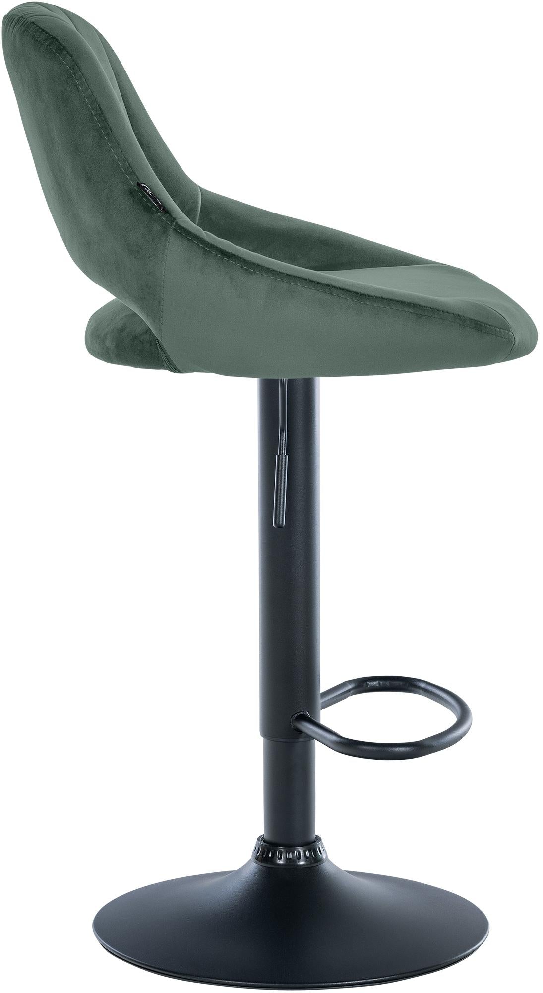 Barkruk Milet Fluweel groen,zwart grün