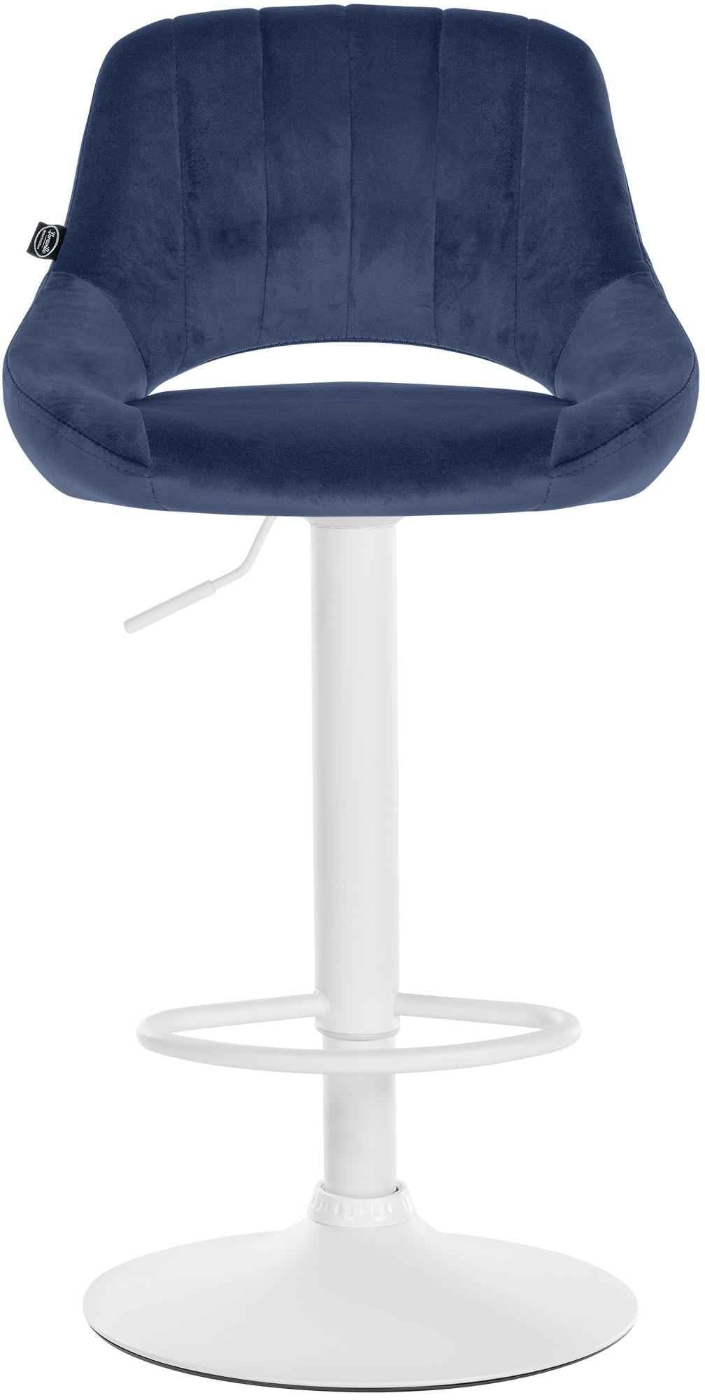 Barkruk Milet Fluweel blauw,wit blau