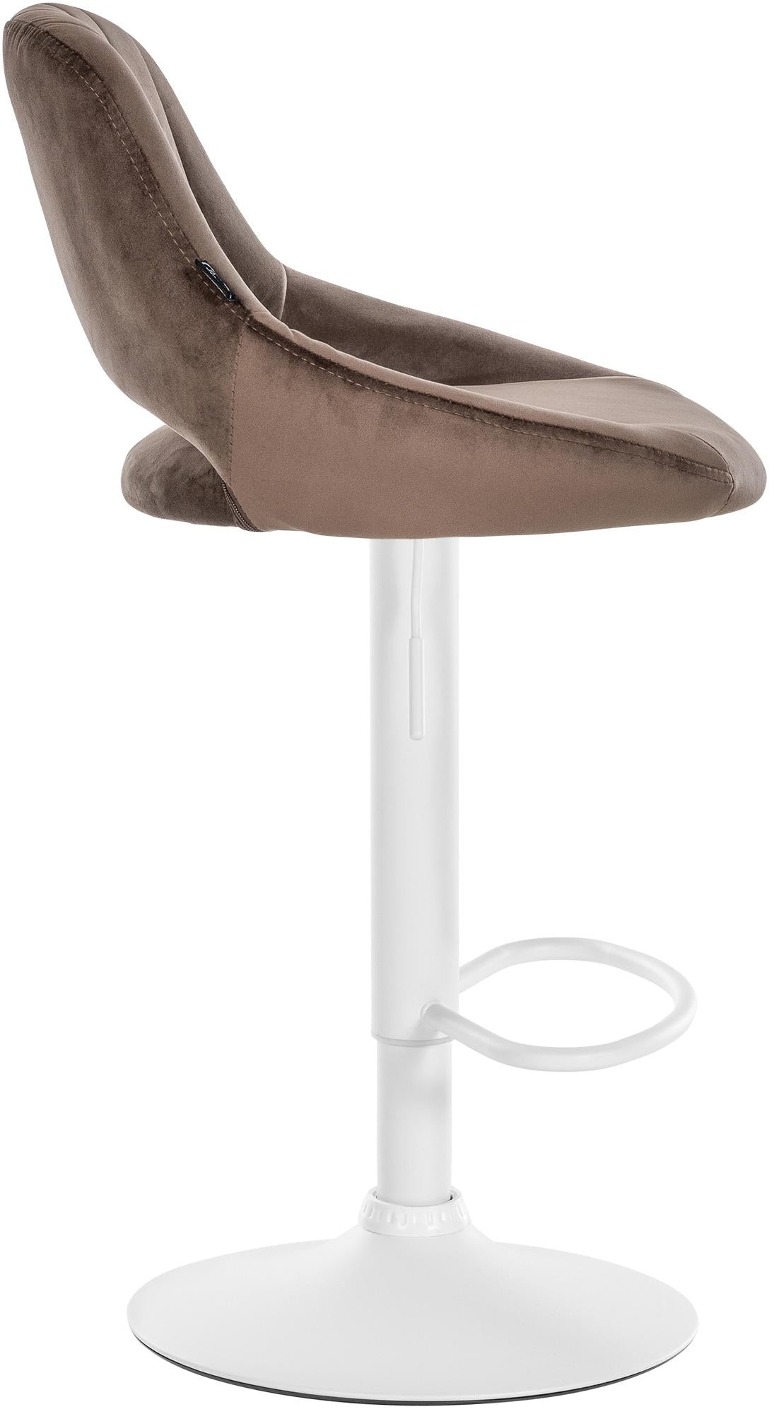 Set van 2 Barkrukken Milet Fluweel bruin,Metaal mat wit braun