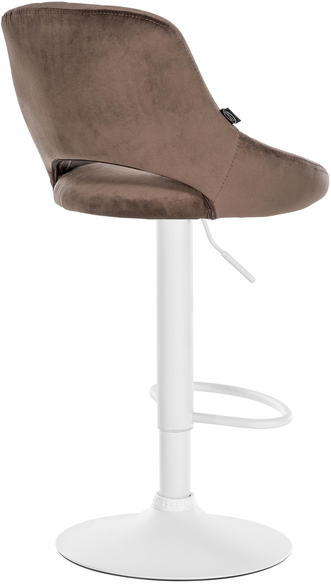 Set van 2 Barkrukken Milet Fluweel bruin,Metaal mat wit braun