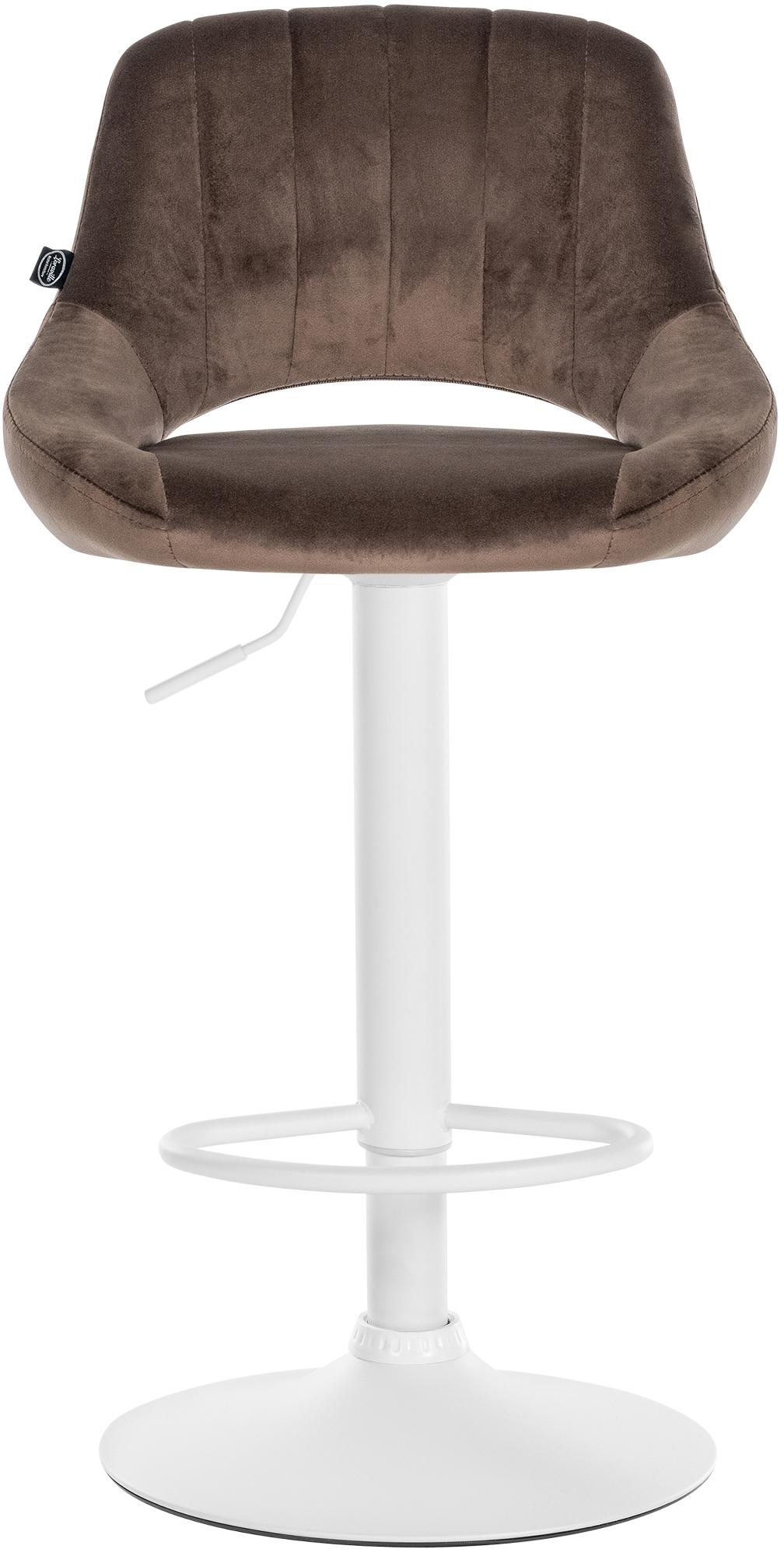 Set van 2 Barkrukken Milet Fluweel bruin,Metaal mat wit braun