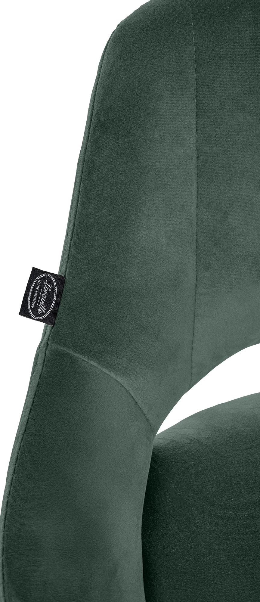 Set van 2 Barkrukken Milet Fluweel groen,Metaal mat wit grün