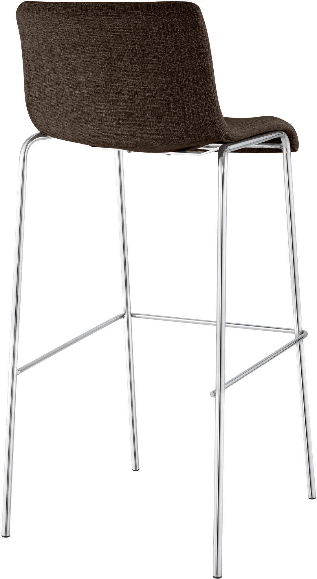 Barkruk Hover Stof 4 pootframe bruin,chroom braun