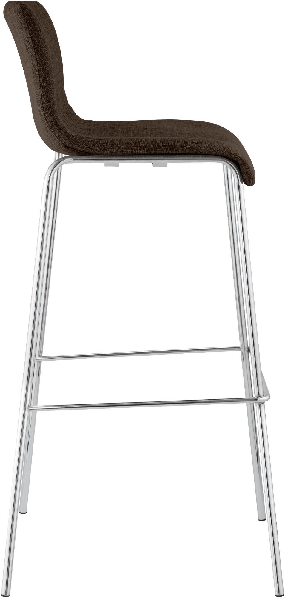 Barkruk Hover Stof 4 pootframe bruin,chroom braun
