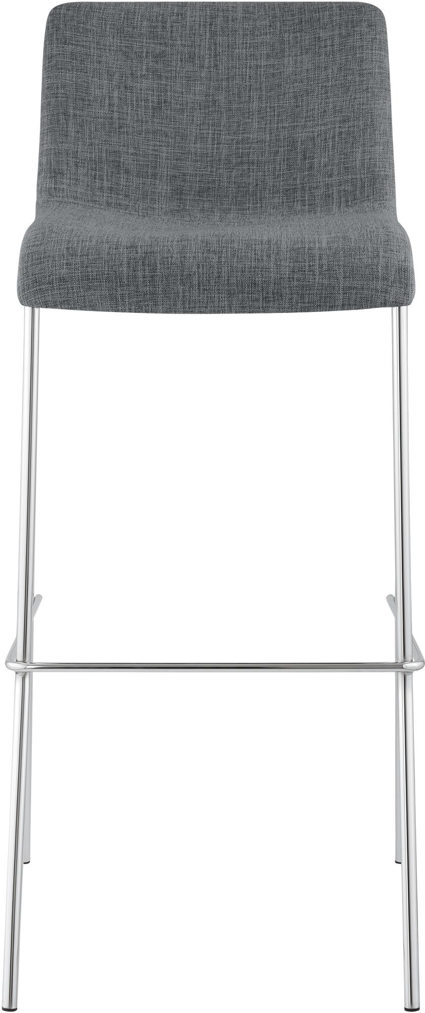 Barkruk Hover Stof 4 pootframe licht grijs,chroom hellgrau