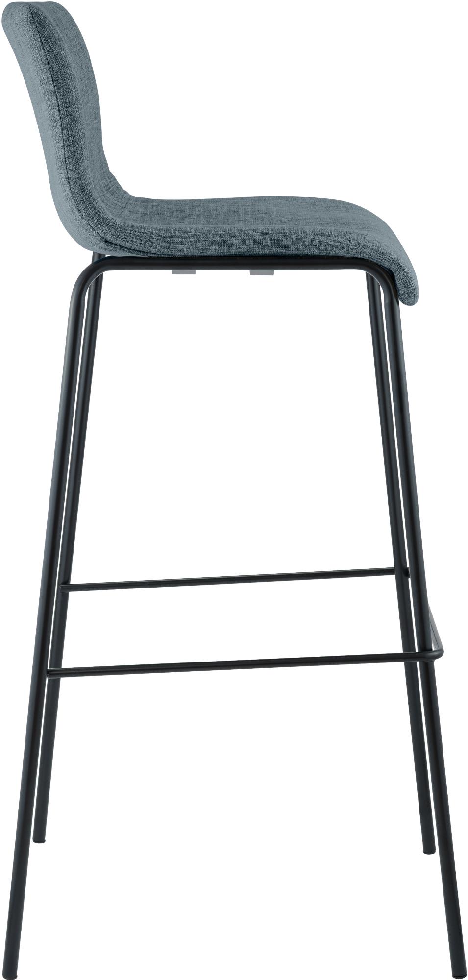 Barkruk Hover Stof 4 pootframe blauw,zwart blau