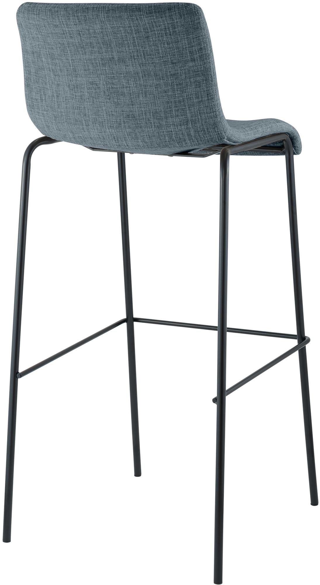 Barkruk Hover Stof 4 pootframe blauw,zwart blau