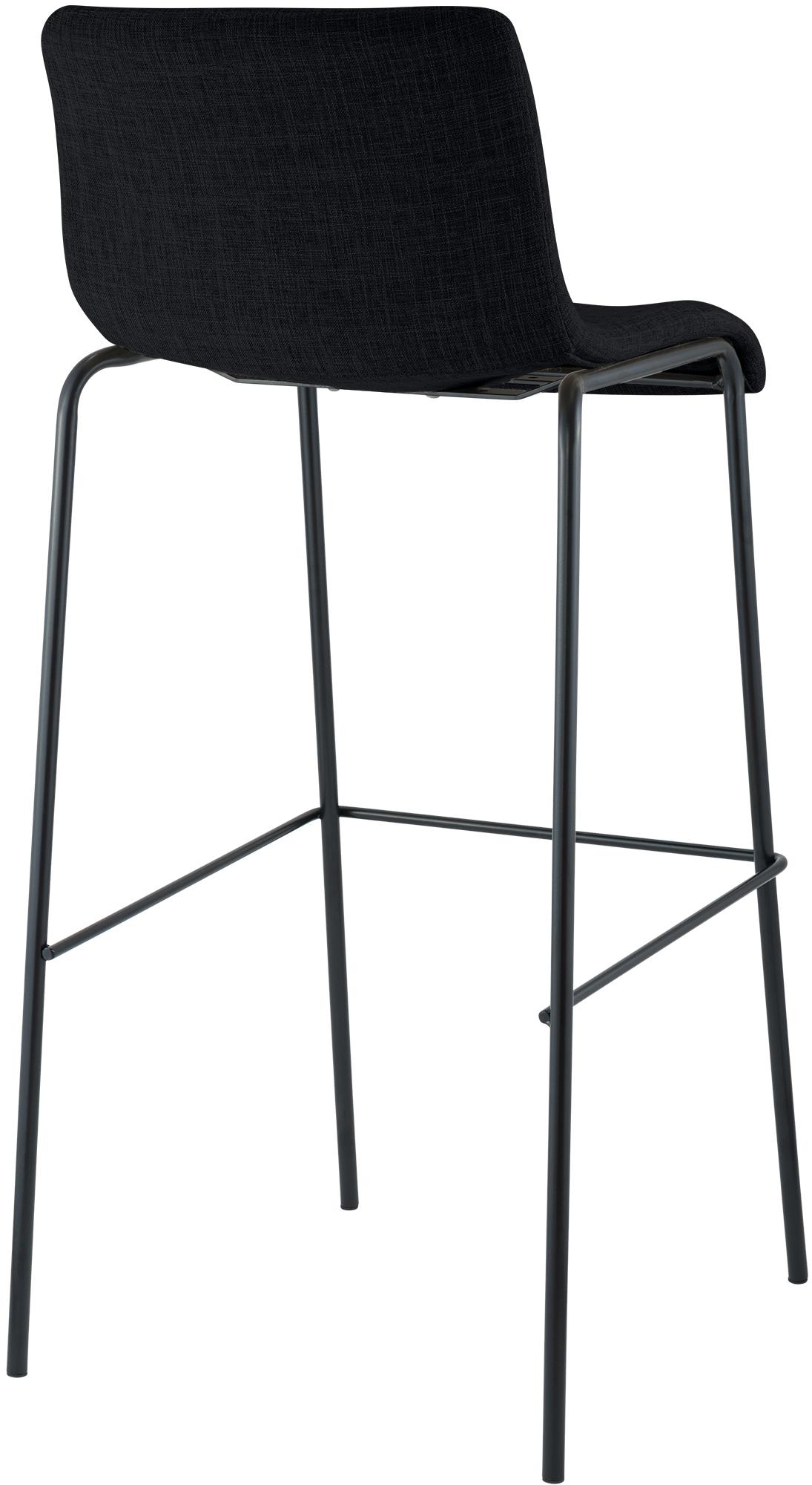Set van 2 barkrukken Hover Stof zwart,zwart schwarz