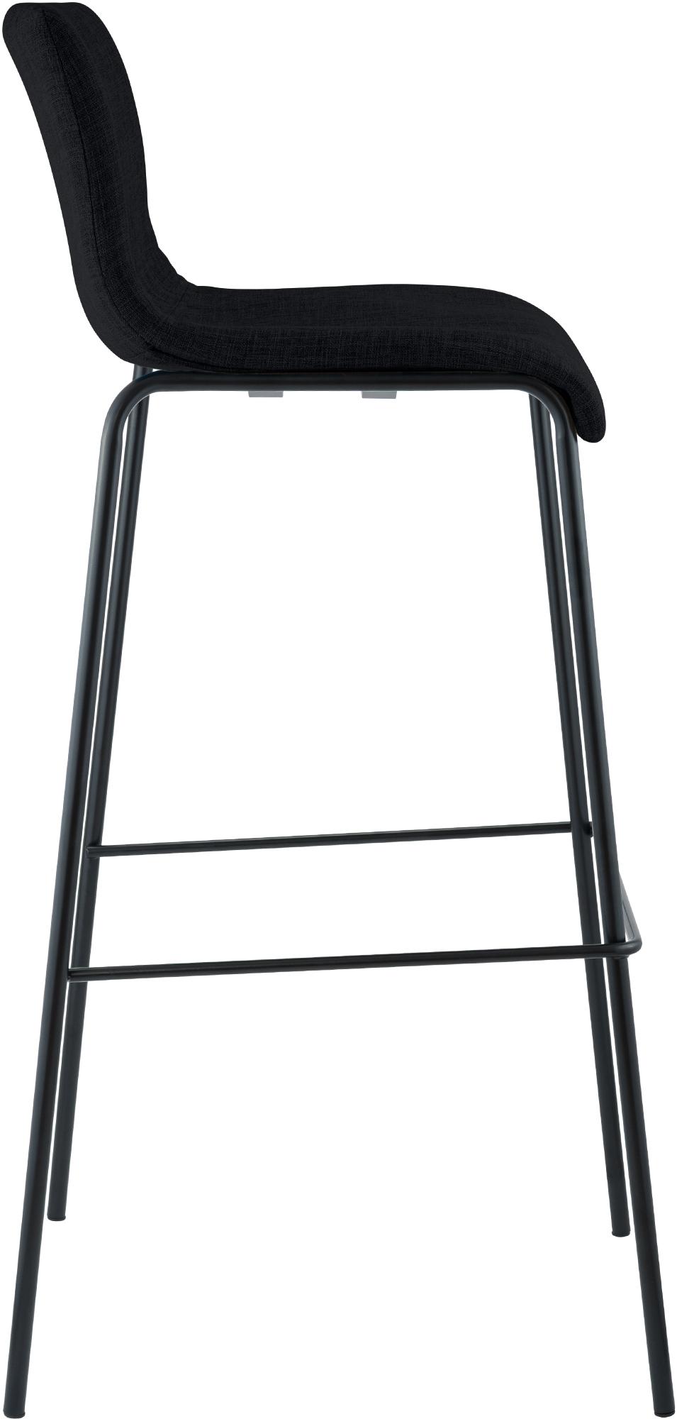 Set van 2 barkrukken Hover Stof zwart,zwart schwarz